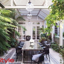 outdoor dining and kitchen