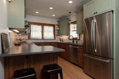 Example of an arts and crafts kitchen design in Other