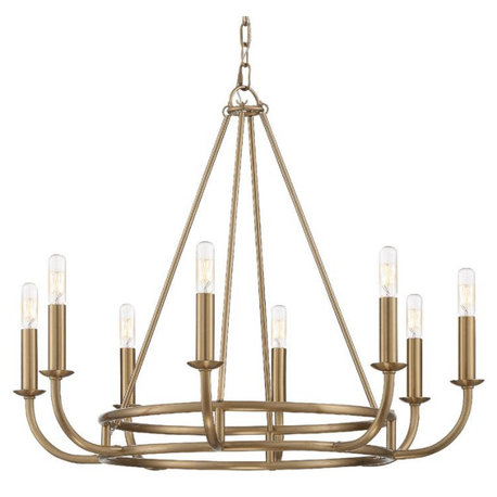 Crystorama Lighting Group BAI-A2108 Bailey 8 Light 28"W - Aged Brass