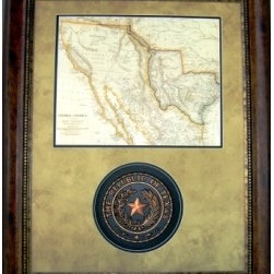 Republic of Texas Map w/ Seal - Artwork