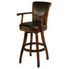 Pastel Glenwood Feher Black Barstool with Arms - Cream Leather