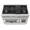 Cosmo Pro Double Oven Dual-Fuel Range 6 Burners w/ Griddle 48”