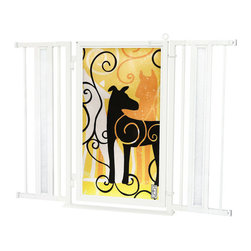 Fusion Gates - Fusion Gate with Limited Edition Dream Dog Design, White Pearl, 36"-52" - Dog Gates