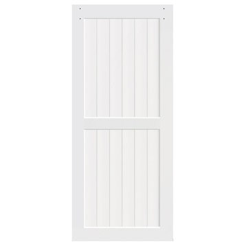Barn Door White 2-Panel 83.5" H x 30" W