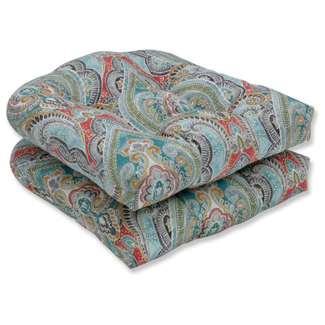 Pretty Witty Reef Wicker Seat Cushions, Set of 2, 19"x19"x5"