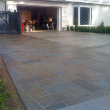 Stone & Exposed Aggregated Driveway by MMCC