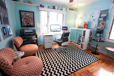 This is an example of an eclectic home office in Omaha.