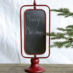 TWO SIDED CHALKBOARD ON A STAND - RED - Products