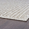 Dickens Contemporary Basektweave Taupe/White Round Indoor/Outdoor Area Rug, 5'