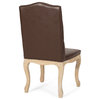 GDF Studio Cello Contemporary Dining Chairs (Set of 2), Dark Brown and Natural, Faux Leather