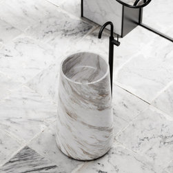 Volakas Marble Rossi Freestanding Basin 500mm - Bathroom Sinks