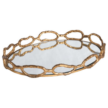 Uttermost Cable Chain Mirrored Tray