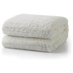 Tache Home Fashion - Faux Fur Sherpa Throw, Ivory, 63"x87" - Snuggle up by the fire or in bed with our amazingly warm cruelty free faux fur throw. Perfect for freezing nights to overnight guest and everything in between. This elegant cream throw will add a elegant look to any room.