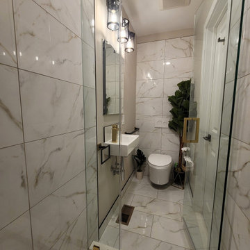 Powder Room to Full Bathroom Conversion - Small Space