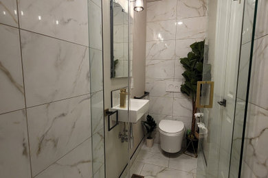 Powder Room to Full Bathroom Conversion - Small Space
