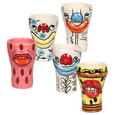 Velma Collection, Set of all 5 Ceramic Glasses