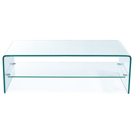 GDF Studio Charlize Glass Coffee Table