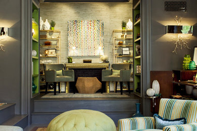 Inspiration for a transitional living room remodel in Boston