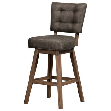 Hillsdale Lanning 41.25" Wood Counter Stool in Weathered Brown/Chocolate Brown