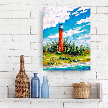 'Jupiter Guardian' Wrapped Canvas Coastal Wall Art