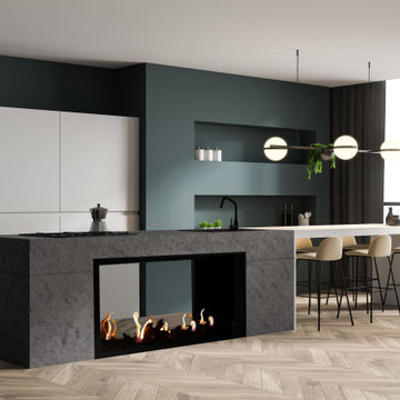 Double Sided Barrier Screen Fireplaces