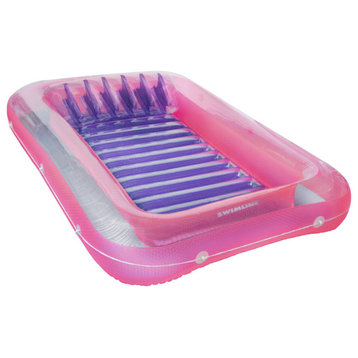 Inflatable Pink and Purple Water Sports Tub Pool Raft Lounger 12"