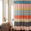 Bohemian Stripe Shower Curtain Turquoise/Orange  72x72