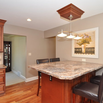 Greenfield kitchen updated to include cherry cabinets