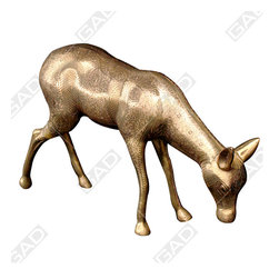 DEER FIGURINE JASMINE GOLD POLISHED - Home Accessories & Decor