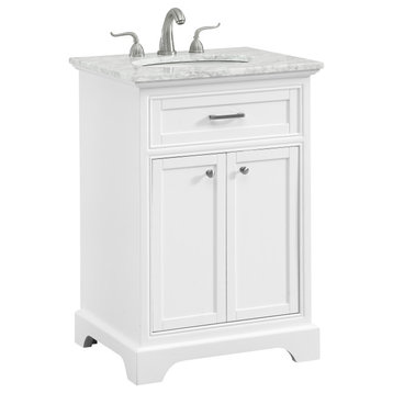 24" Single Bathroom Vanity Set, White