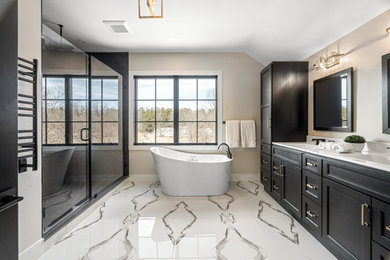This is an example of a large bathroom in Boston.