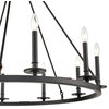 10 Light 36" Matte Black Chandelier