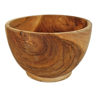 Simple Teak Wood Bowl - Rustic - Decorative Bowls - by Design Mix Furniture