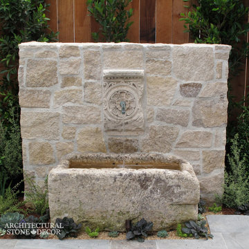 Wall Fountains out of Antique Limestone-Tuscan, French, Mediterranean Styles