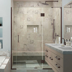 Shower Doors with Oil-Rubbed Bronze Hardware | Houzz - Dreamline - Unidoor-x 60-60.5