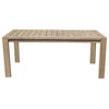 Benzara BM287809 Dining Table, Natural Brown Eucalyptus Wood Frame, Plank Top