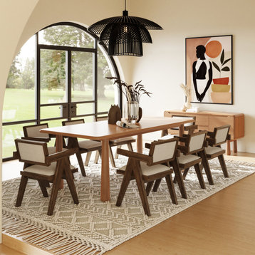 Modrest Rhea Modern 87" Natural Acacia Rectangular Dining Table