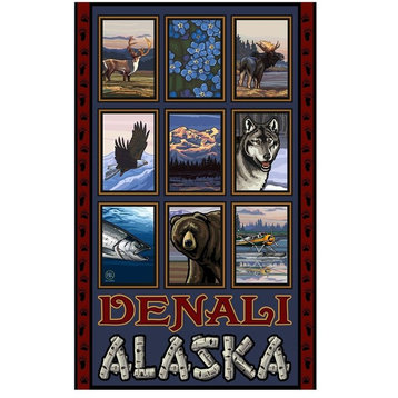 Paul A. Lanquist Denali Alaska Collage Art Print, 30"x45"
