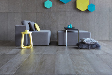 Dark Grey Concrete Wall Panel & Flooring
