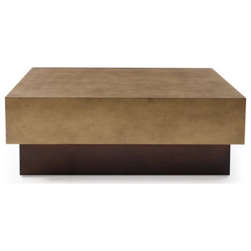 Xeni Modern Metal and Antique Copper Coffee Table