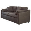 Coaster Contrary Fabric Upholstered Reversible Cushion Loveseat in Charcoal