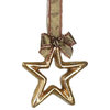 Luxe Metallic Gold Leaf Medium Star Ornament Set 10 Hanging 8.5 in Open Outline