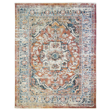 Oxford Dover Traditional Area Rug, Rust, 7'8"x9'8"