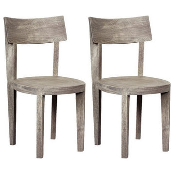 Sandblast Grey Yukon Round Seat Dining Chairs, Set of 2