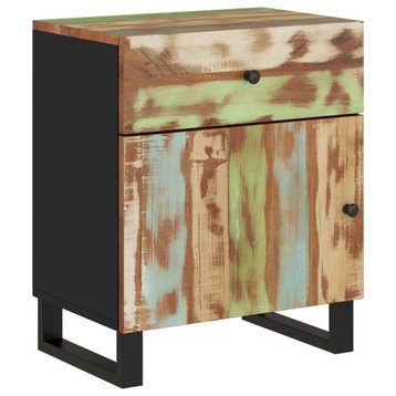 vidaXL Cabinet Nightstand End Table Solid Wood Reclaimed and Engineered Wood