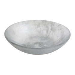 Martha Sturdy resin bowl in silver marble - Home Decor