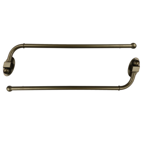 Swing Arm Rods, 3/4", 14"-24", Antique Gold, Set of 2