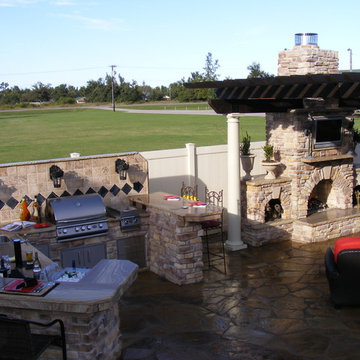 Custom Outdoor Kitchen and Fireplace