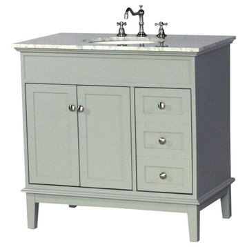 36" Contemporary Style Single Sink Bathroom Vanity, Model 301-36 GK