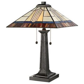 Dale Tiffany TT19171 Novella, 2 Light Table Lamp, Bronze/Dark Brown